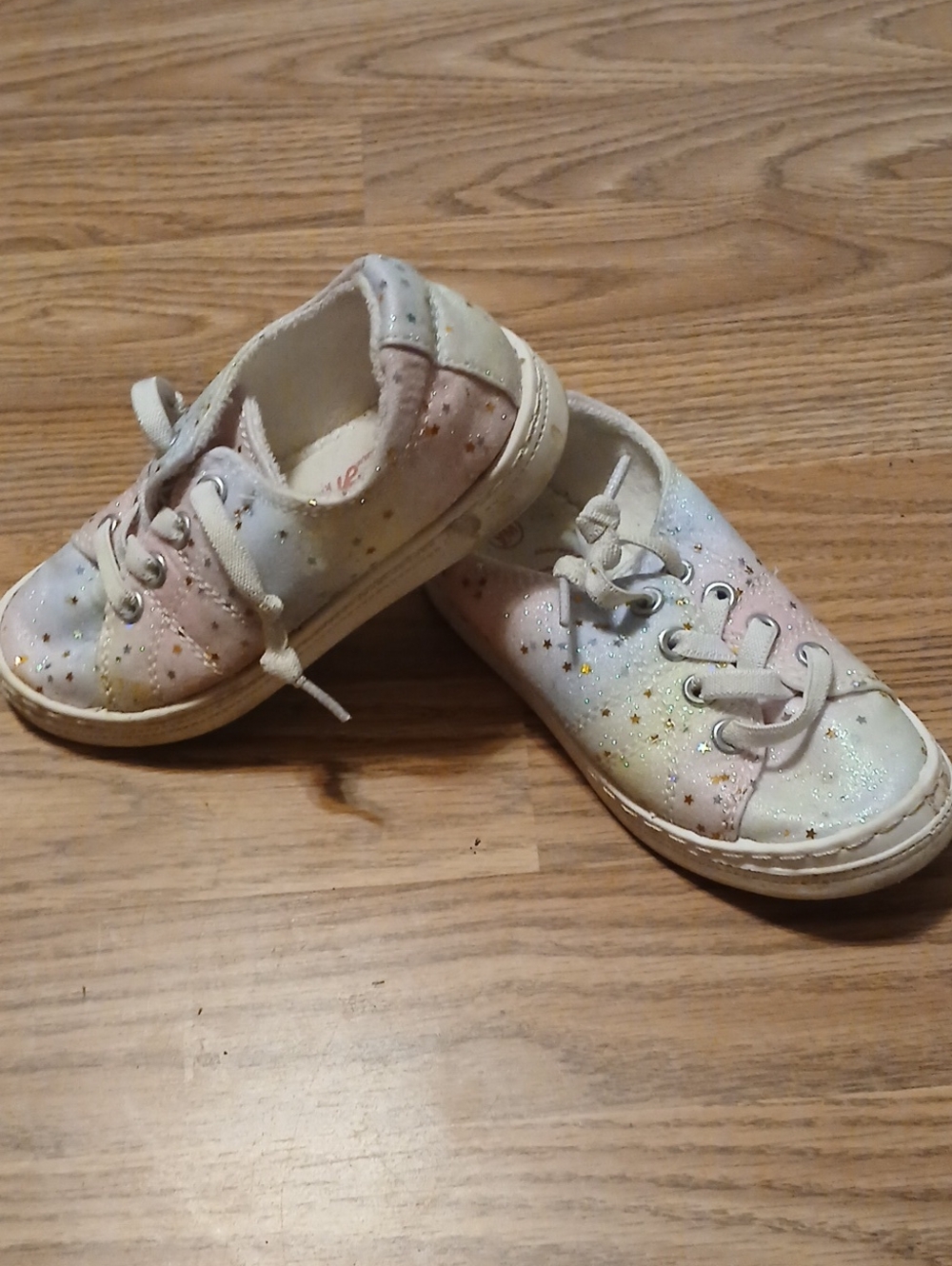 Jellypop Pastel Rainbow Glitter Star Lace-Up Sneakers
